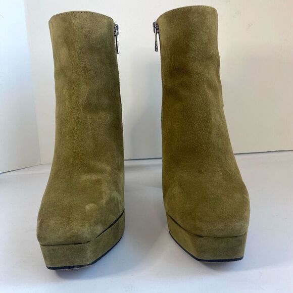 Jessica Simpson Womens 7.5 Kaiyah Platform Fatigue Green Suede Bootie Heeled Boo - Picture 5 of 12
